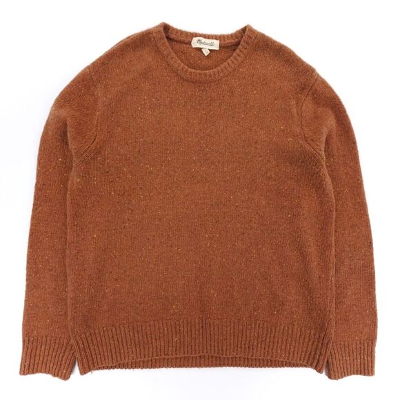 MADEWELL Wool Alpaca Donegal Crewneck Sweater Brick Rust Old Money